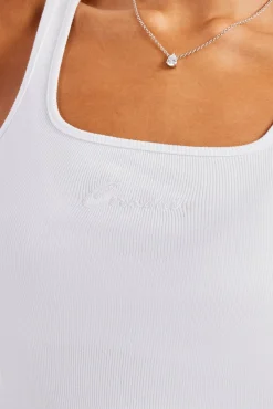 Women CLO-TOP-TEE Cernucci Embroidered Vest Top - White