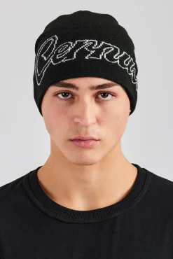Women CLO-ACC Cernucci Intarsia Beanie Hat - Black
