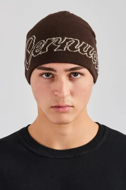 Women CLO-ACC Cernucci Intarsia Beanie Hat - Chocolate