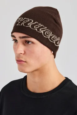 Women CLO-ACC Cernucci Intarsia Beanie Hat - Chocolate