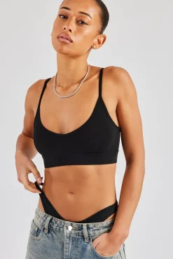 Women CLO-TOP-TEE Cernucci Jersey Bralet - Black