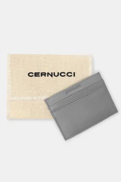 CLO-ACC Cernucci Leather Card Holder - Grey