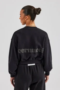 Women CLO-TOP-HS-SWE Cernucci Limited Sweatshirt - Black