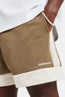 CLO-BOT Cernucci Panel Mesh Short - Taupe