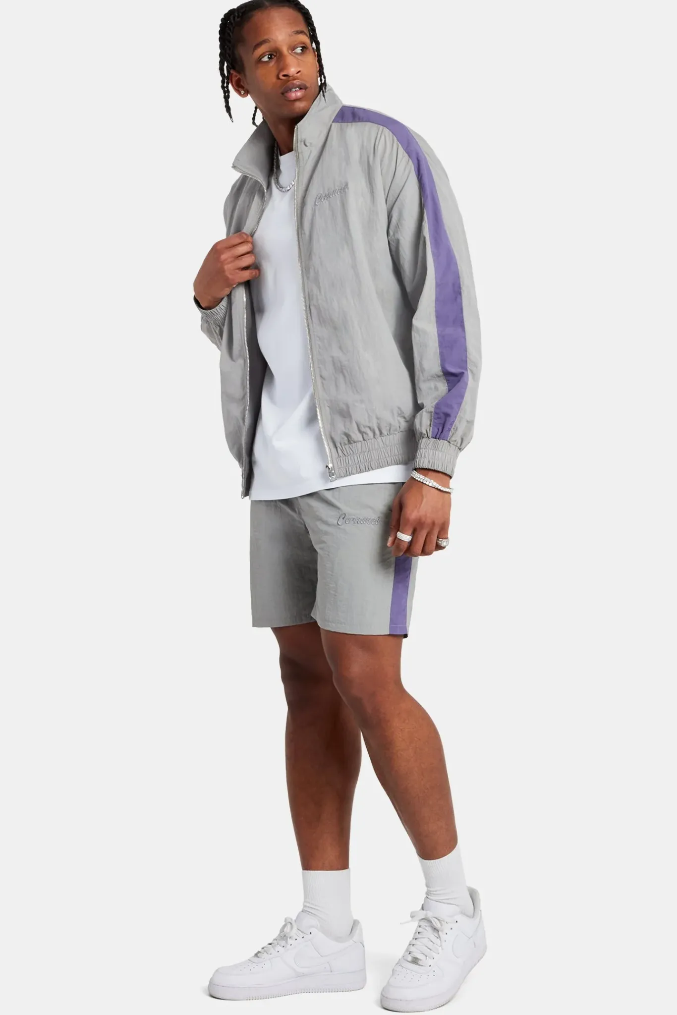 CLO-BOT Cernucci Panelled Nylon Relaxed Short - Charcoal