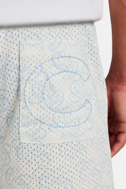 CLO-BOT Cernucci Repeat Logo Mesh Short - Light Blue