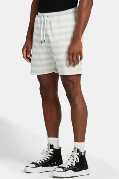 CLO-BOT Cernucci Repeat Printed Satin Short - Ecru