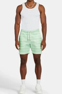 CLO-BOT Cernucci Repeat Printed Satin Short - Lime