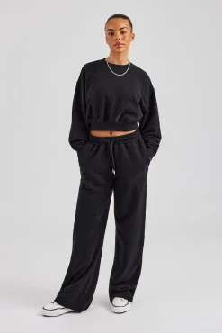 Women CLO-SET Cernucci Sweatshirt & Jogger - Black