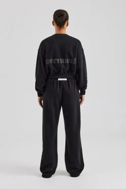 Women CLO-SET Cernucci Sweatshirt & Jogger - Black