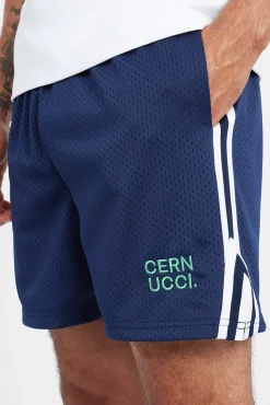 CLO-BOT Cernucci Text Mesh Short - Navy