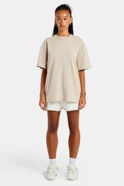 Women CLO-TOP-TEE Cernucci Tonal Oversized T-Shirt - Stone