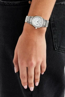 Women JWL-ACC-WAT Cernucci White Dial Polished Watch - Silver