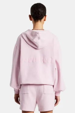 Women CLO-SET Cernucci Zip Through Hoodie & Short Set  - Pink