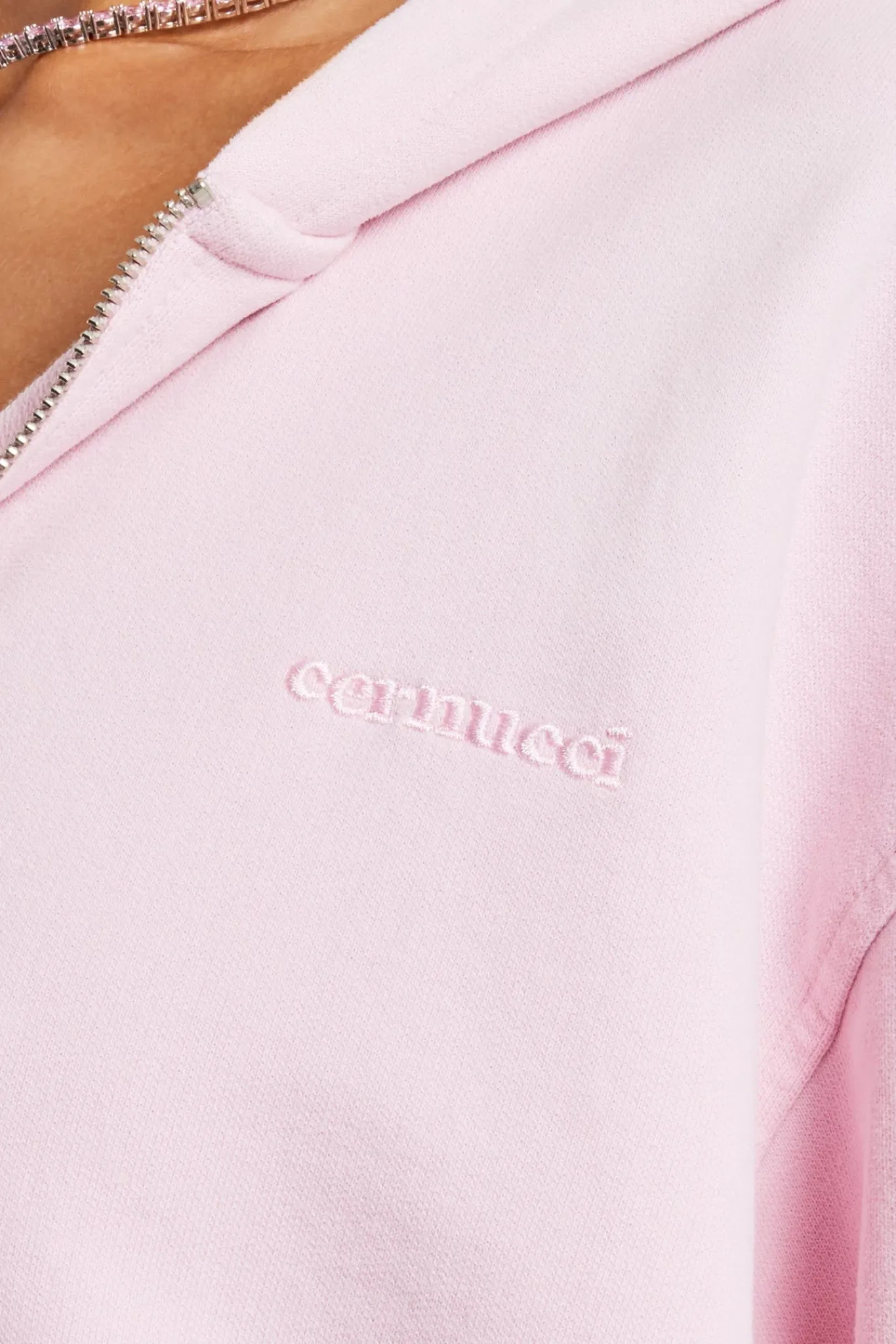 Women CLO-SET Cernucci Zip Through Hoodie & Short Set - Pink