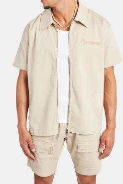 CLO-TOP-SHIR Cernucci Zip Twill Shirt