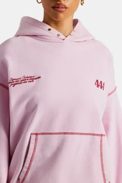 Women CLO-TOP-HS-HOOD Cherub Print Hoodie - Bubblegum