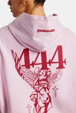Women CLO-TOP-HS-HOOD Cherub Print Hoodie - Bubblegum