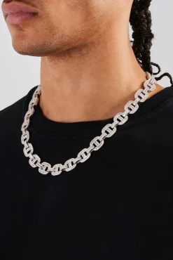 JWL-CHN Chunky Iced Baguette Link Chain - 14mm