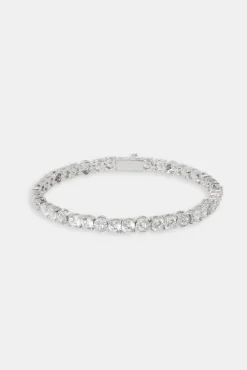 JWL-BRA Clear CZ Cluster Tennis Bracelet - 5mm
