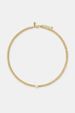 Women JWL-CHN Clear Heart Cuban Chain - 5mm