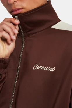 CLO-TOP-OUT Contrast Panel Track Jacket - Chocolate
