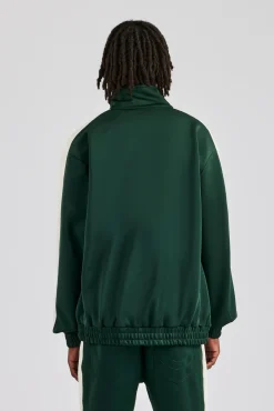 CLO-TOP-OUT Contrast Panel Track Jacket - Forest Green