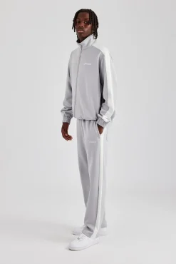 CLO-BOT-TRO Contrast Panel Track Pant - Grey