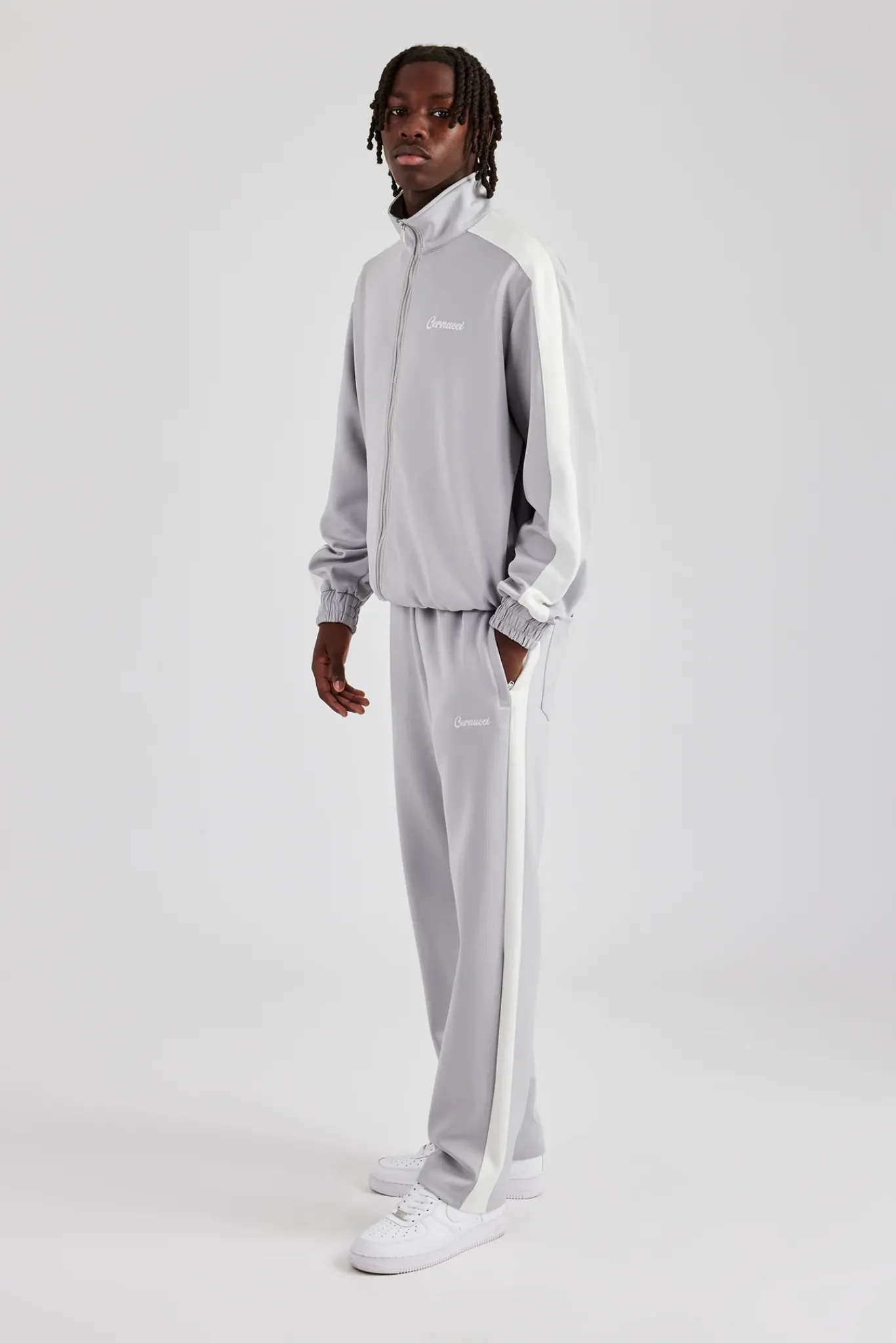 CLO-BOT-TRO Contrast Panel Track Pant - Grey