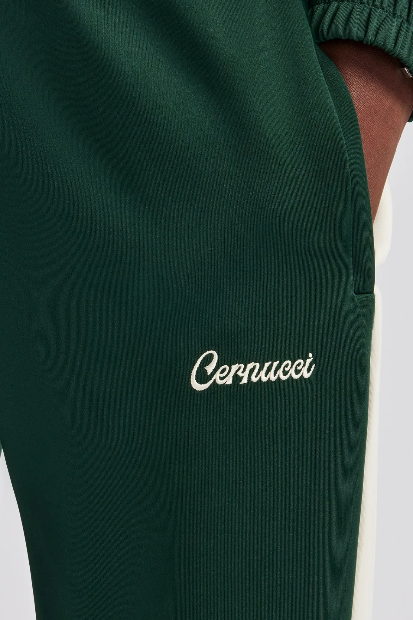 CLO-SET Contrast Panel Tracksuit - Forest Green