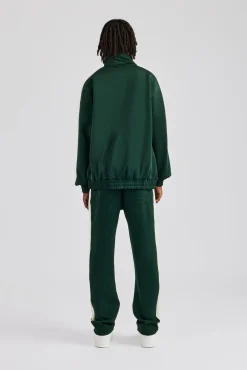 CLO-SET Contrast Panel Tracksuit - Forest Green