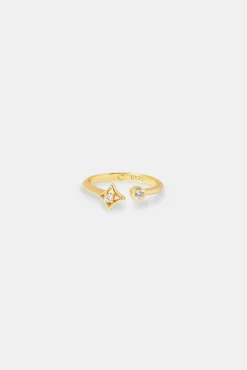 Women JWL-RNG Cut Out Cz Star Motif Ring - 8mm