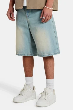 CLO-BOT-DEN Denim Bermuda Jorts - Bleach Wash