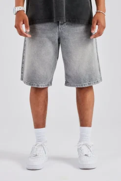 CLO-BOT-DEN Denim Bermuda Jorts - Washed Grey