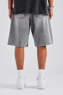 CLO-BOT-DEN Denim Bermuda Jorts - Washed Grey