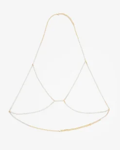 Women JWL-BODY Diamante Body Chain - Gold