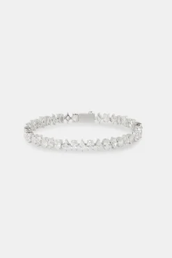 JWL-BRA Diamond & Oval Stone Tennis Bracelet - 6mm