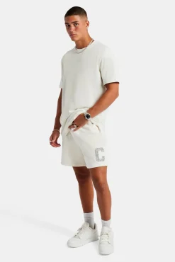 CLO-BOT Embellished C Relaxed Short - Off White