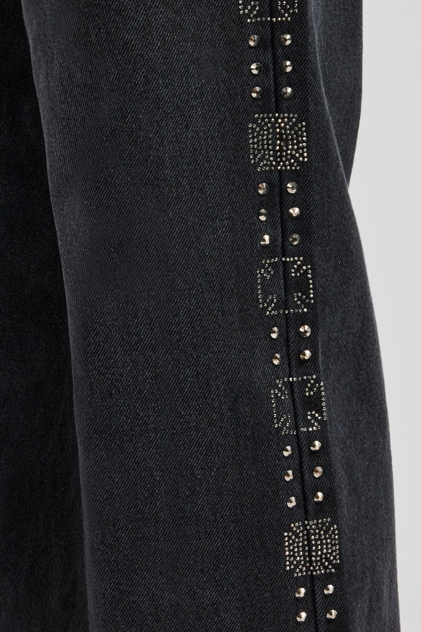 CLO-BOT-DEN Embellished Relaxed Fit Jean - Washed Black