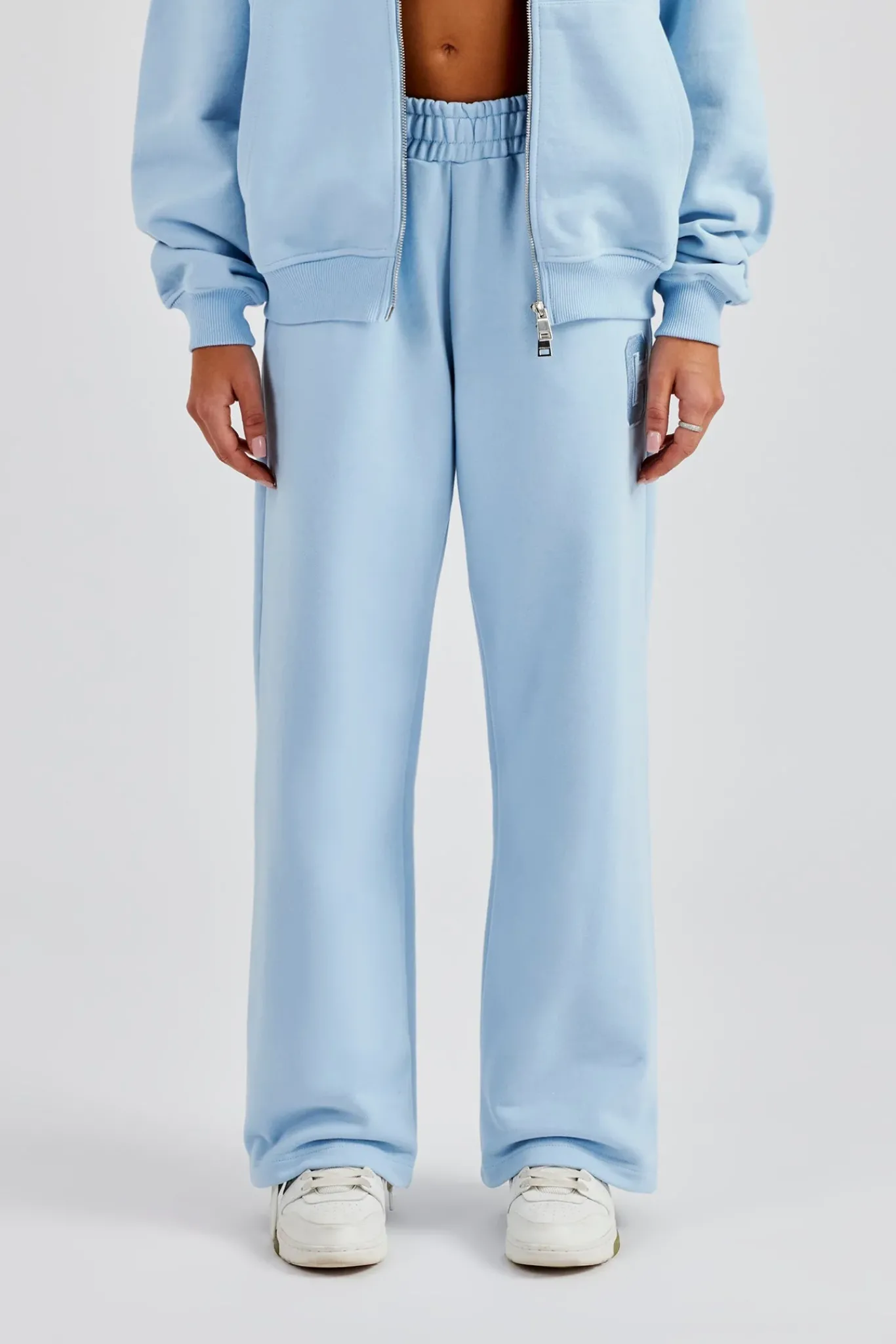 Women CLO-BOT-TRO Embroidered C Jogger - Baby Blue