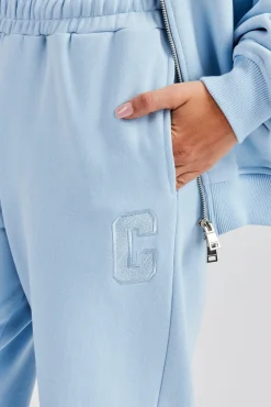 Women CLO-BOT-TRO Embroidered C Jogger - Baby Blue