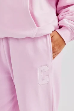Women CLO-BOT-TRO Embroidered C Jogger - Pink