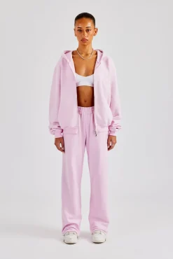 Women CLO-SET Embroidered C Zip Through Tracksuit - Pink