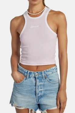Women CLO-TOP-TEE Embroidered Crop Vest - Pink