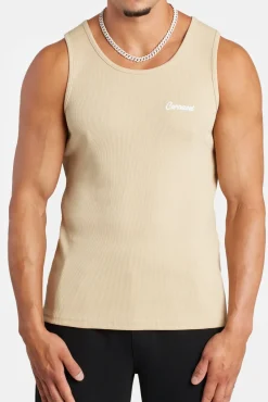 CLO-TOP-TEE Embroidered Slim Fit Vest - Stone