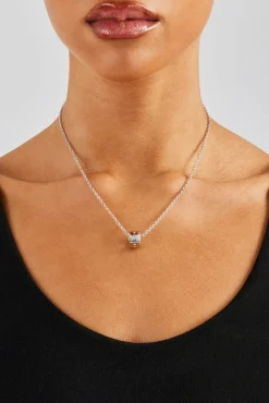 Women JWL-NECK Engraved Hoop Rolo Necklace - 12mm - White