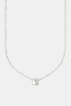 Women JWL-NECK Engraved Hoop Rolo Necklace - 12mm - White