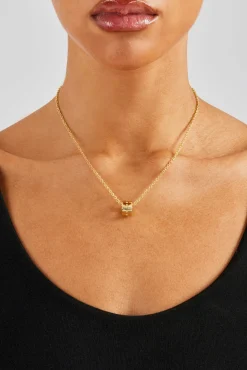 Women JWL-NECK Engraved Hoop Rolo Necklace - 12mm