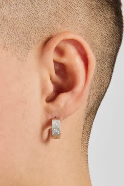 JWL-EAR Engraved Motif Huggie Earrings - 15mm