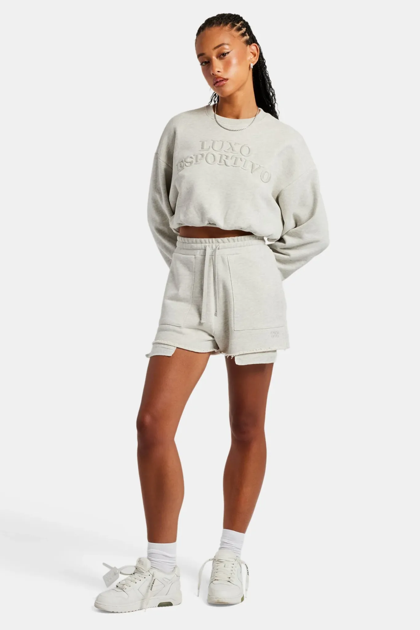 Women CLO-BOT Esportivo Embroidered Short - Grey Marl